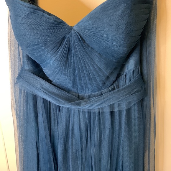 Jenny Yoo Annabelle Blue Bridesmaid Convertible Long Maxi Formal Dress Size 10 - Picture 5 of 12
